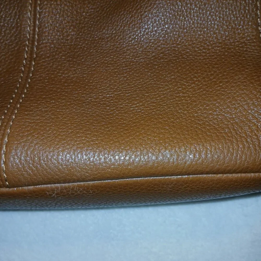 Coach Lexy F28997 Chocolate Brown Pebbled Leather Shoulder Bag No Bag Charm